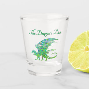 Phantastischer Mosaik Grüner Drache Persönlich Schnapsglas