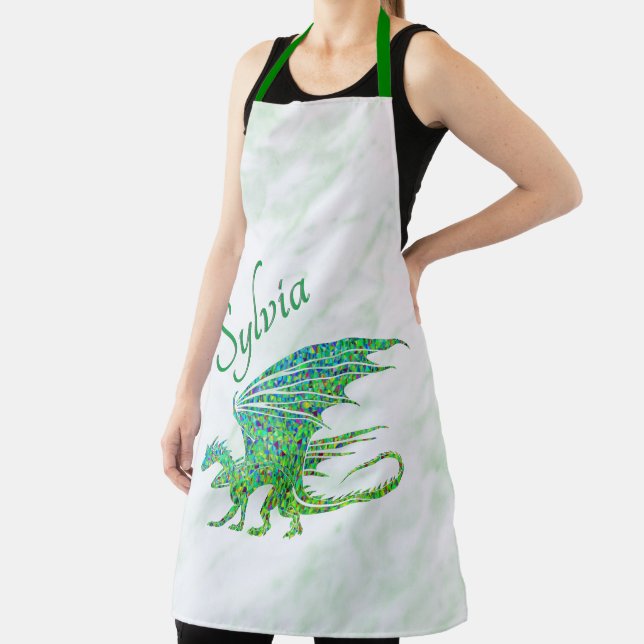 Phantastischer Mosaik Grüner Drache Persönlich Schürze (InSitu)