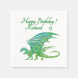 Phantastischer Mosaik Grüner Drache Persönlich Serviette