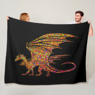 Phantastischer Mosaikdrache Fleecedecke