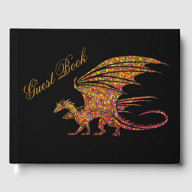 Phantastischer Mosaikdrache Gästebuch (Vorderseite)