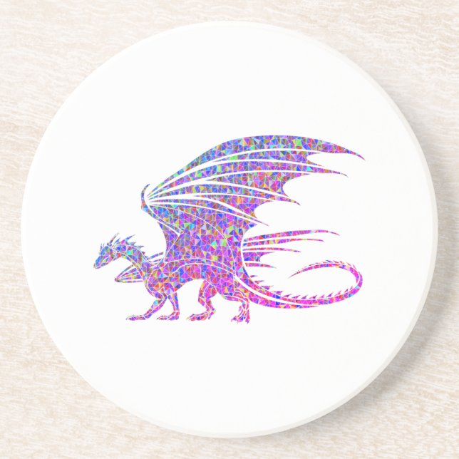 Phantastischer Mosaikdrache Getränkeuntersetzer (Vorne)