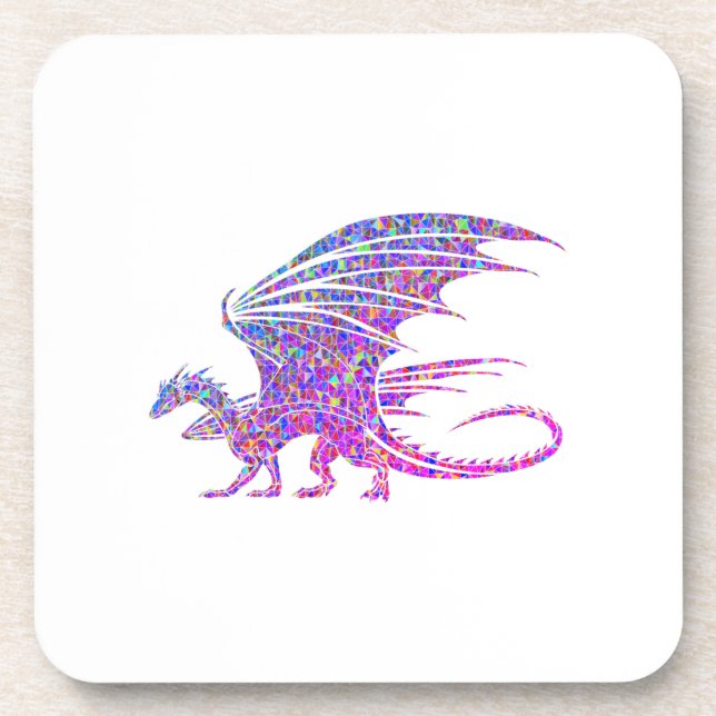 Phantastischer Mosaikdrache Getränkeuntersetzer (Vorderseite)