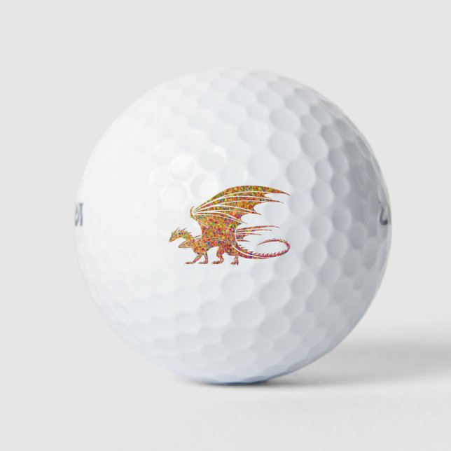 Phantastischer Mosaikdrache Golfball (Vorderseite)