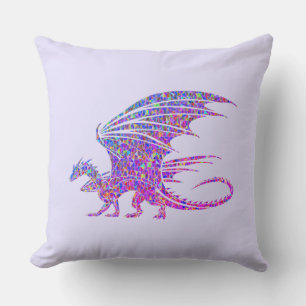 Phantastischer Mosaikdrache Kissen