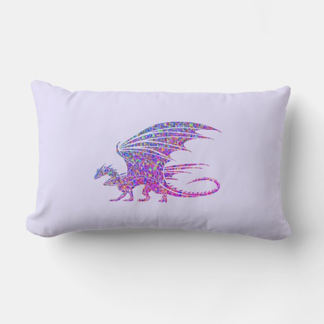 Phantastischer Mosaikdrache Lendenkissen (Vorderseite)