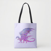 Phantastischer Mosaikdrache Lila Akzent