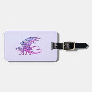 Phantastischer Mosaikdrache Lila Gepäckanhänger
