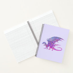 Phantastischer Mosaikdrache Lila Notizbuch