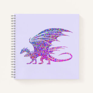 Phantastischer Mosaikdrache Lila Notizbuch