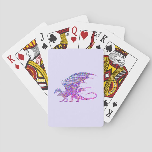 Phantastischer Mosaikdrache Lila Spielkarten (Rückseite)