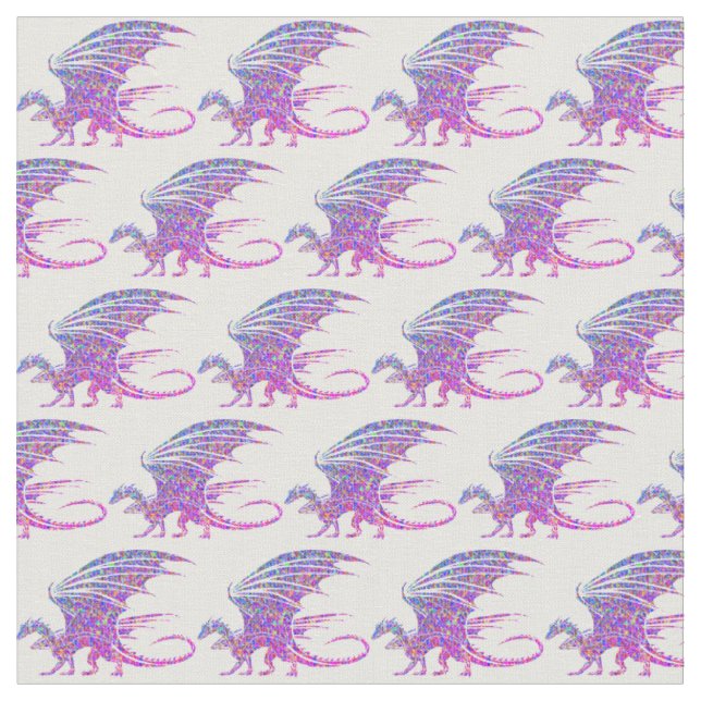 Phantastischer Mosaikdrache Lila Stoff (Nahaufnahme)