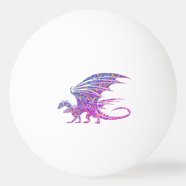 Phantastischer Mosaikdrache Lila Tischtennisball (Vorderseite)