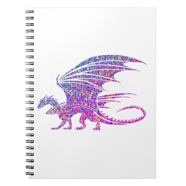 Phantastischer Mosaikdrache Notizblock (Vorderseite)