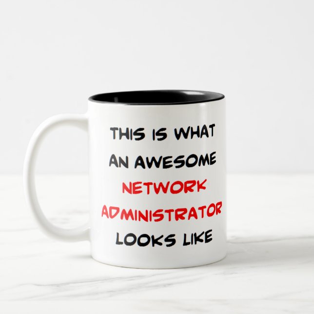 phantastischer Netzwerkadministrator Zweifarbige Tasse (Links)