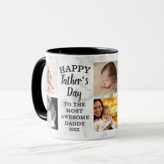 Phantastischer Papa 8 Foto Marmor Tasse (Vorderseite Links)