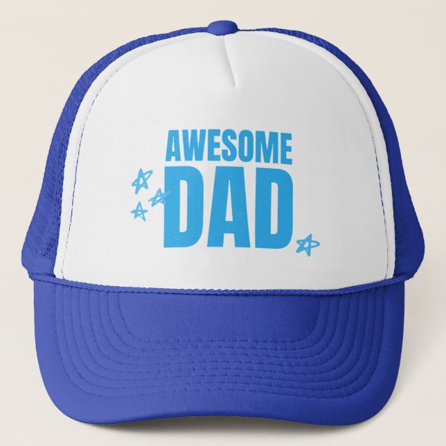 Phantastischer Papa-Blauer Text Truckerkappe (Vorderseite)