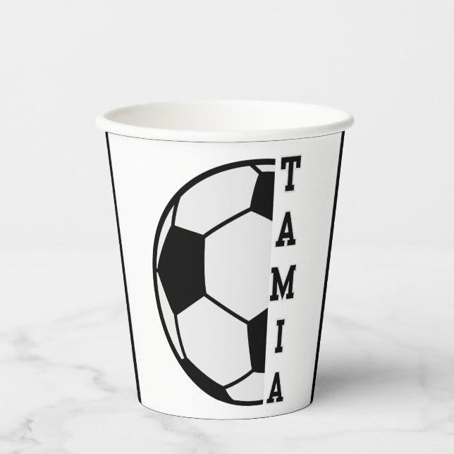 Phantastischer Personalisierter Name Fußball Ball  Pappbecher (Vorderseite)