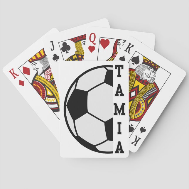 Phantastischer Personalisierter Name Fußball Ball  Spielkarten (Rückseite)