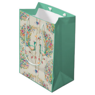 Phantastischer Pfau große Geschenktasche Mittlere Geschenktüte