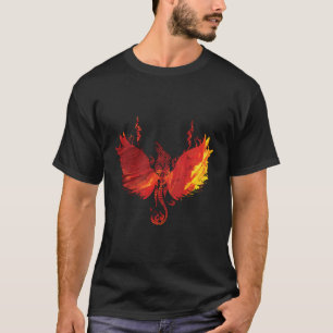 Phantastischer Phoenix Roter Feuervogel Aufblähung T-Shirt