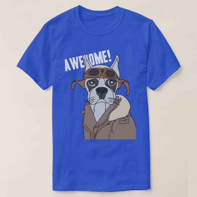 Phantastischer Pilot-Hund T-Shirt (Design vorne)