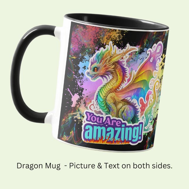 Phantastischer Rainbow Soft Pastel Dragon mit Flüg Tasse (Von Creator hochgeladen)