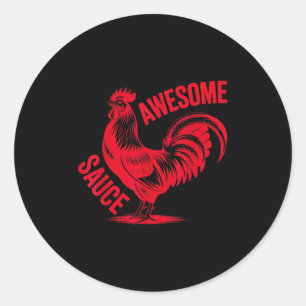 Phantastischer Rooster Sauce Rooster Graphic Spaß Runder Aufkleber