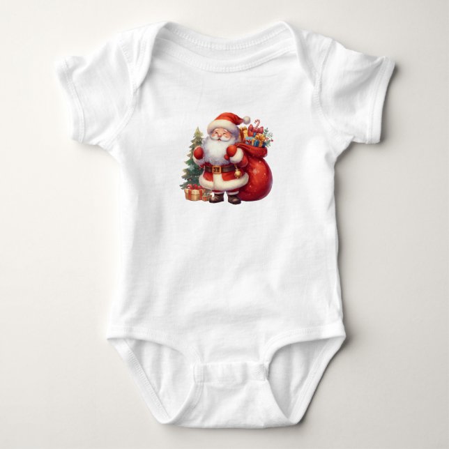 Phantastischer Santa Santa Santa Santa Santa Baby Strampler (Vorderseite)