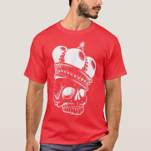 Phantastischer Schädel mit Kronenkelettknochen und T-Shirt