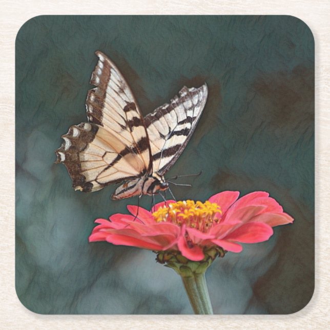 Phantastischer Schmetterling Rechteckiger Pappuntersetzer (Vorderseite)