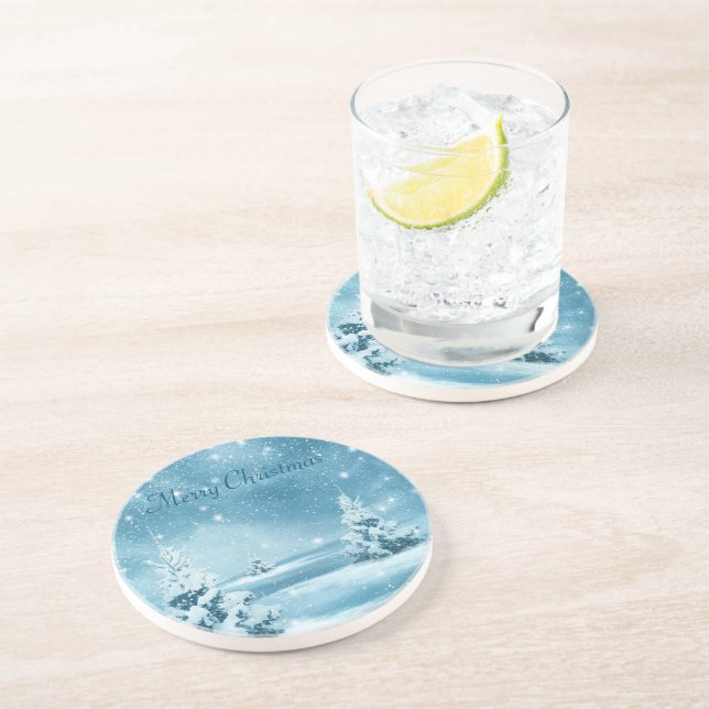 Phantastischer Schneetag, Weihnachtsbaum Getränkeuntersetzer (Seite)