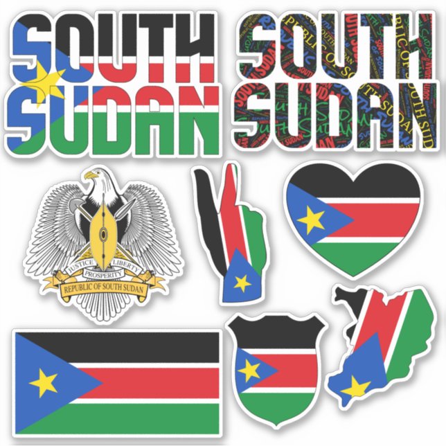 Phantastischer Südsudan - Staatssymbole Aufkleber (Vorderseite)