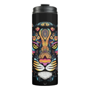 Phantastischer Tigerkopf Thermosbecher