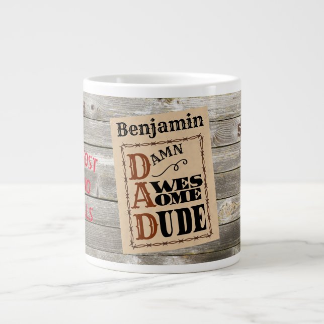 Phantastischer Typ Western ThemenIndividuelle Name Jumbo-Tasse (Vorderseite)