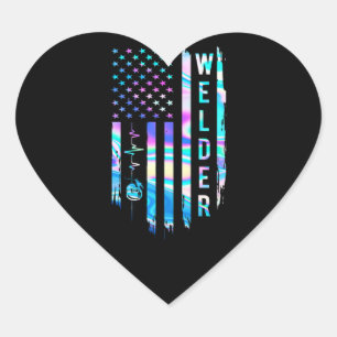 Phantastischer US-Flaggenherz Welder Herz-Aufkleber
