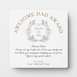 Phantastischer Vater Award Typografy Your Message  Fotoplatte