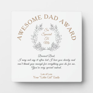 Phantastischer Vater Award Typografy Your Message  Fotoplatte