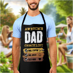Phantastischer Vater Checklist Grill Jokes Hugs Schürze<br><div class="desc">Es ist ein großartiges Geschenk für einen phantastischen GRILLEN Liebenden Vater. Sie können dieses Design auf anderen Zazzle-Produkten übertragen und an die meisten Zazzle-Produkte anpassen. Standard Studio-Designs werden in hochauflösender Grafik für berufliche Drucke erstellt. Vielen Dank, dass Sie sich für unsere Designs entschieden haben und bei Standard Studio Designs anhalten....</div>