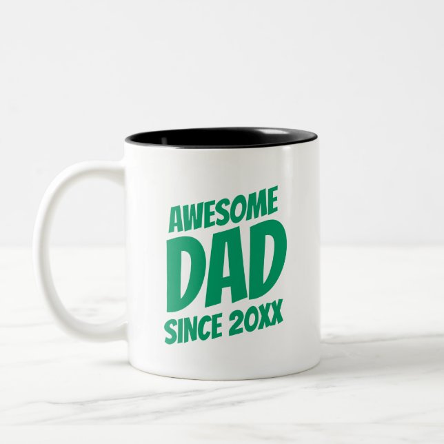 Phantastischer Vater seit 20XX Einfach und Cool Zweifarbige Tasse (Links)
