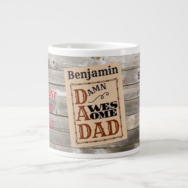 Phantastischer Vater Western ThemenIndividuelle Na Jumbo-Tasse (Vorderseite)
