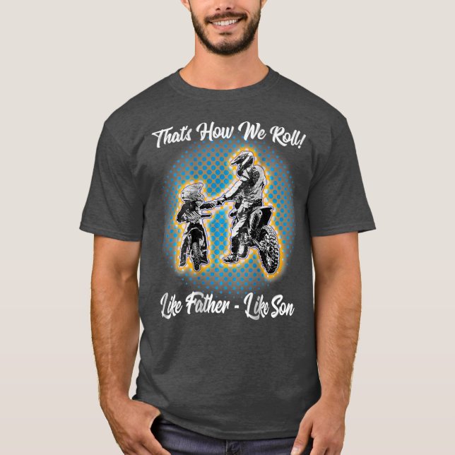 Phantastischer Vater wie Son Dirt Bike Motocross T-Shirt (Vorderseite)