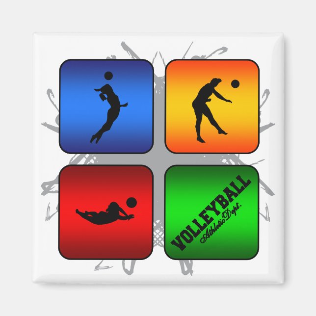 Phantastischer Volleyball-Stil Magnet (Vorne)