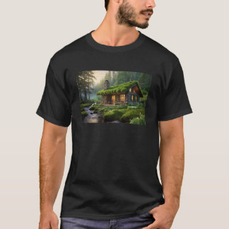 Phantastischer Wald mit schöner Zuhause T-Shirt