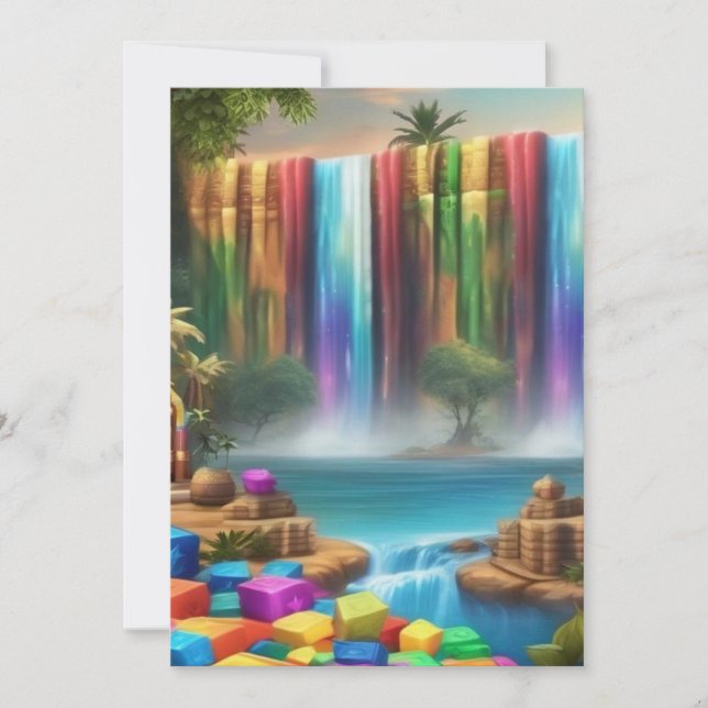 Phantastischer Wasserfall Dankeskarte (Vorderseite)