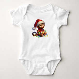 Phantastischer Weihnachtsaffe Baby Strampler
