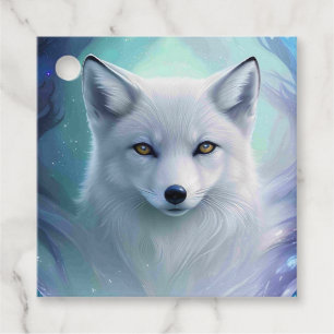 Phantastischer Weißschneefox auf Icy Land Geschenkanhänger
