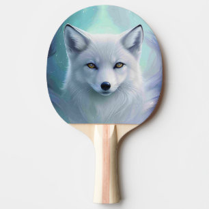 Phantastischer Weißschneefox auf Icy Land Tischtennis Schläger