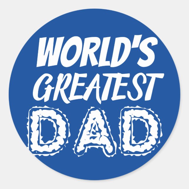 Phantastischer Weltbester Vater Blue Fathers Day G Runder Aufkleber (Vorderseite)
