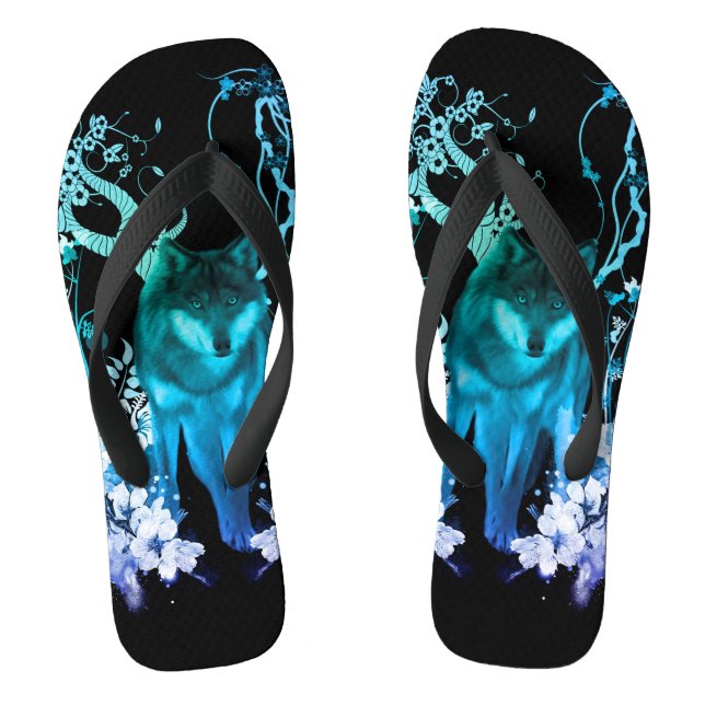 Phantastischer Wolf Flip Flops (Fußbett)